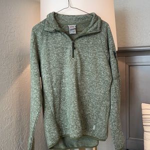 Green and white camo zip up